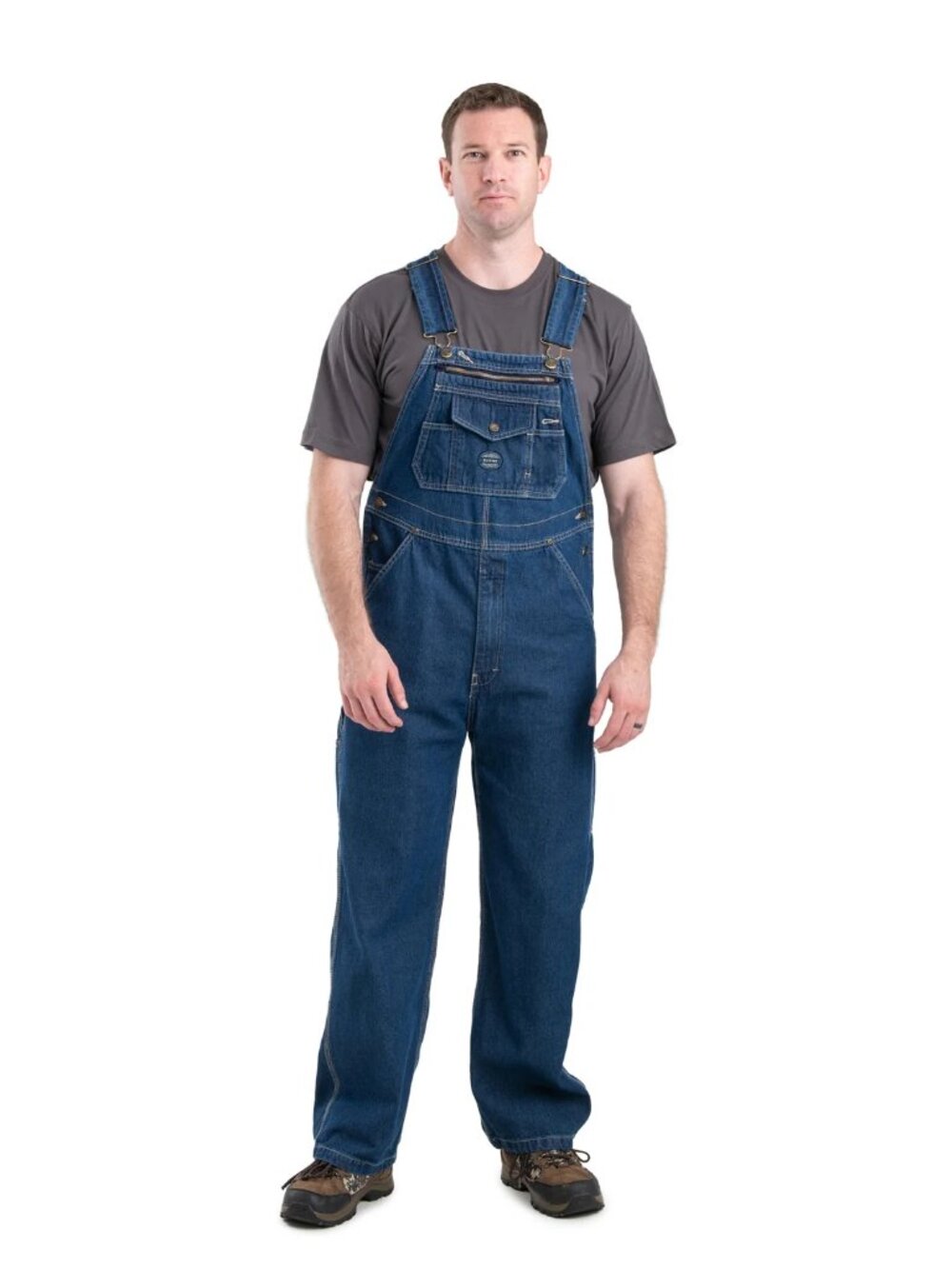 Berne Men's Blue Stone Washed Denim Bib Carpenter Overalls 32